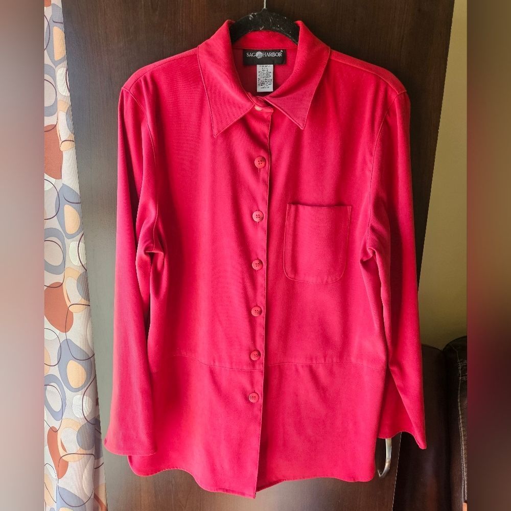 Sag Harbor Scarlett Red Women's Button-Up Jacket Size 12